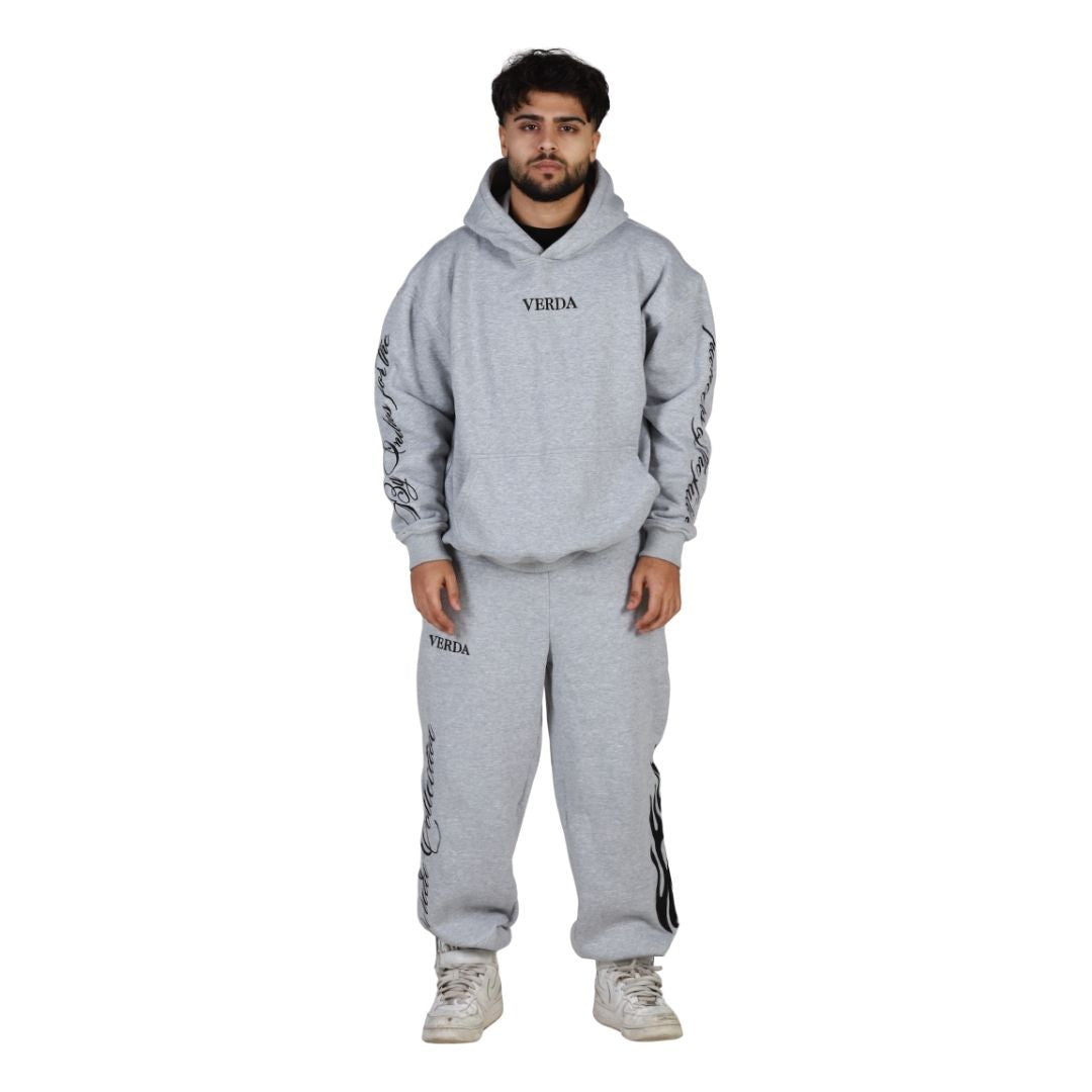 Grey Flame Tracksuit | Comfortable & Stylish | Streetwear Style