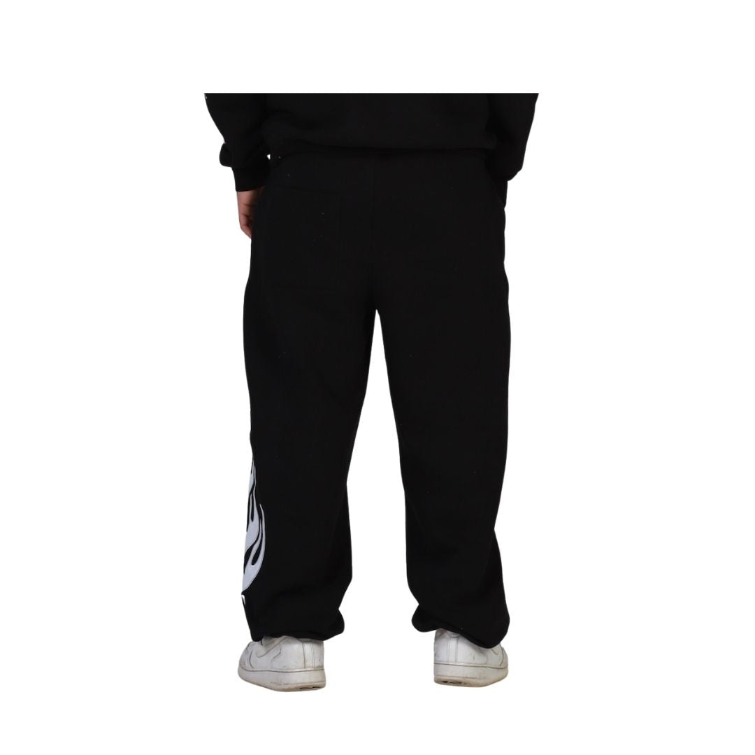 Flame origin sweatpants Black