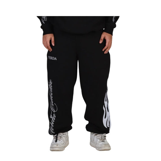 Flame origin sweatpants Black