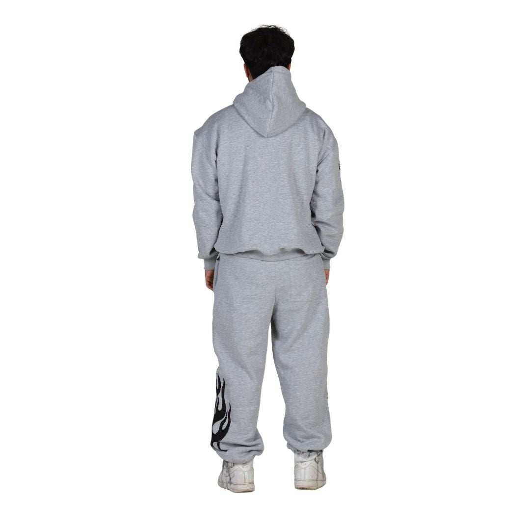 Grey Flame Tracksuit | Comfortable & Stylish | Streetwear Style
