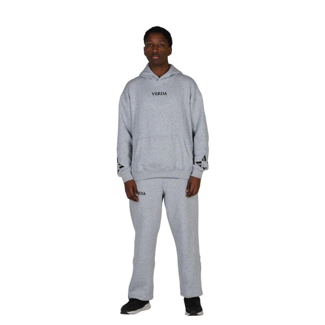 Georose Grey Tracksuit | Premium Fleece Hoodie & Fleece Pant Set | Unisex Streetwear Outfit