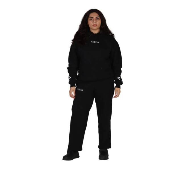 Georose Black Tracksuit | Premium Fleece Hoodie & Fleece Pant Set | Unisex Streetwear Outfit