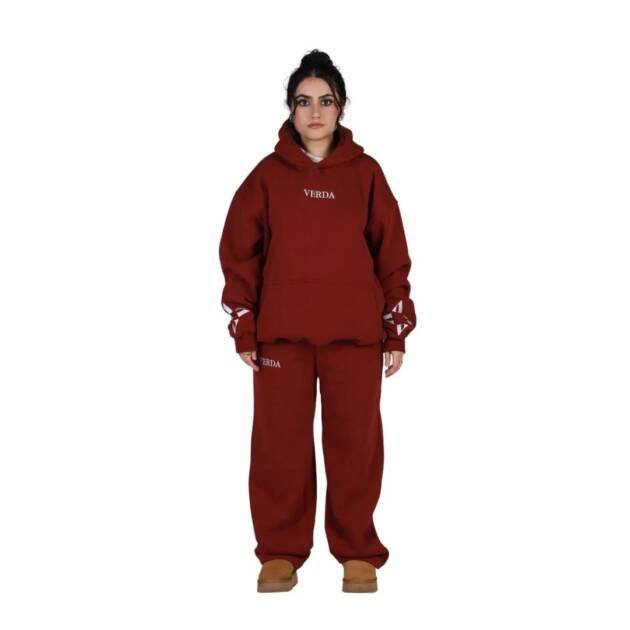 Georose Maroon Tracksuit | Premium Fleece Hoodie & Fleece Pant Set | Unisex Streetwear Outfit