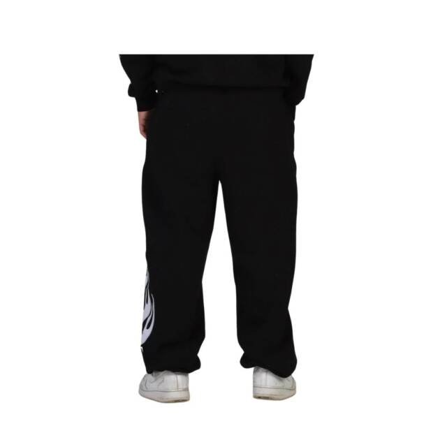 Flame Origin Sweatpants Black | Premium Fleece Pants | Unisex Streetwear Comfort