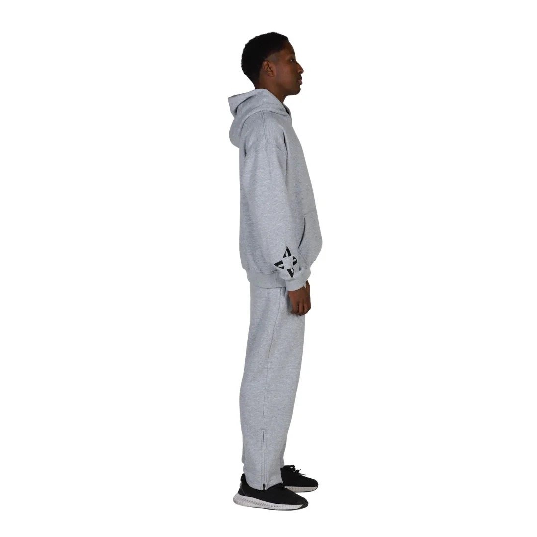 Georose Grey Tracksuit | Premium Fleece Hoodie & Fleece Pant Set | Unisex Streetwear Outfit - Image 2
