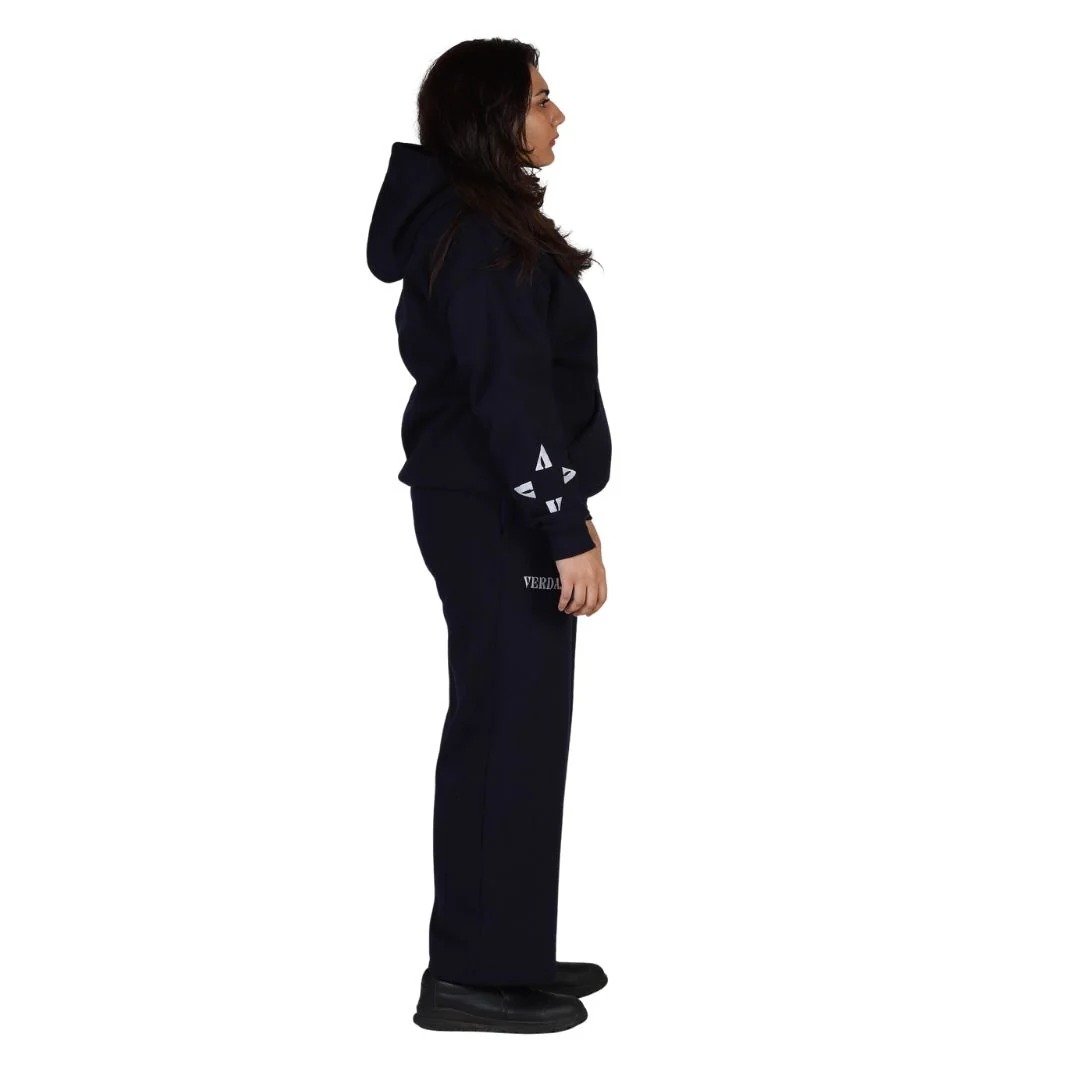 Georose Black Tracksuit | Premium Fleece Hoodie & Fleece Pant Set | Unisex Streetwear Outfit - Image 2
