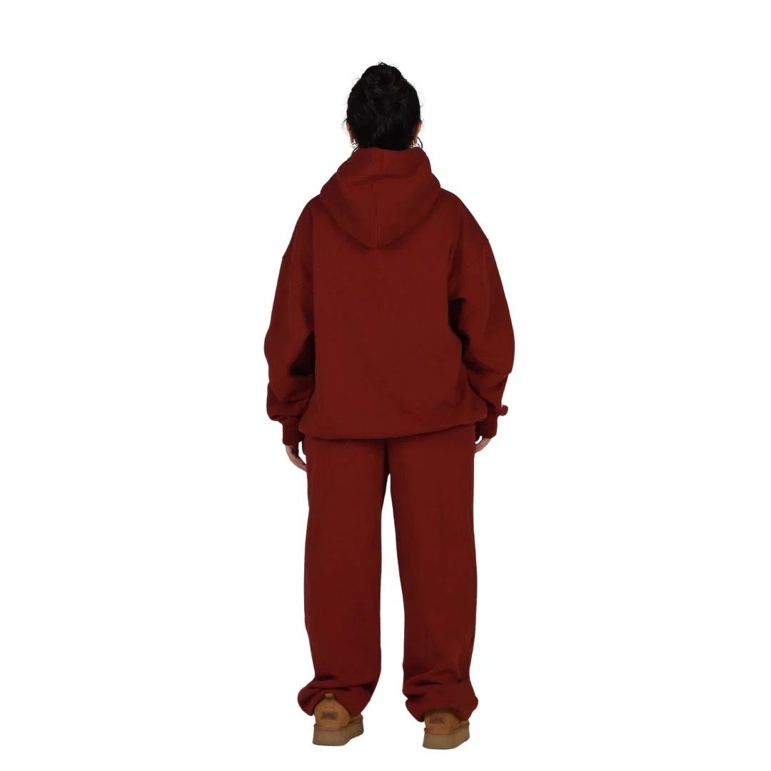 Georose Maroon Tracksuit | Premium Fleece Hoodie & Fleece Pant Set | Unisex Streetwear Outfit - Image 2