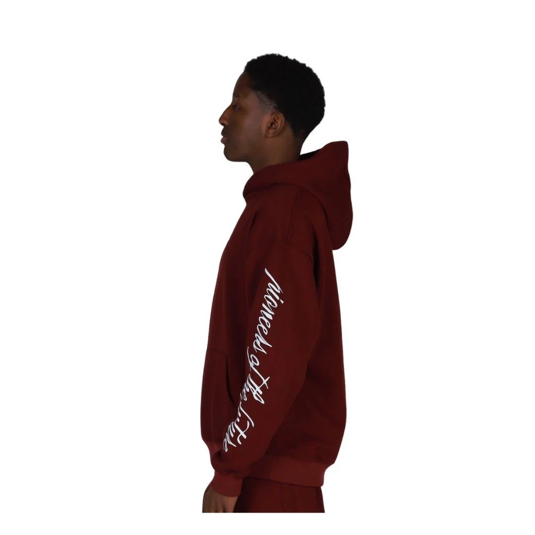 Scripted Origin Hoodie Maroon | Premium Fleece Streetwear | Unisex Pullover for Everyday Comfort - Image 2