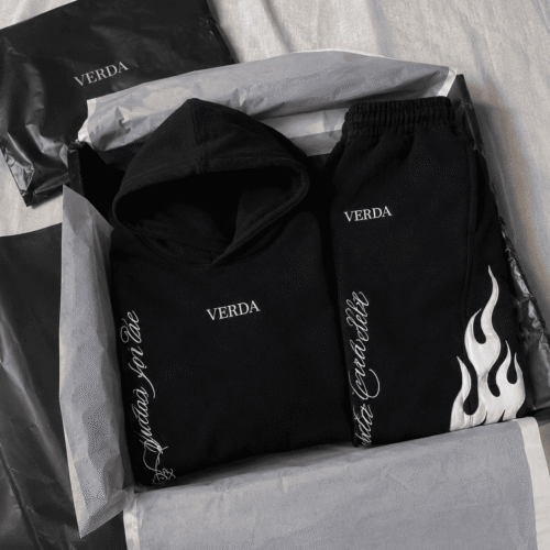 Black Flame Tracksuit | Premium Fleece Hoodie & Fleece Pant Set | Unisex Streetwear Outfit photo review